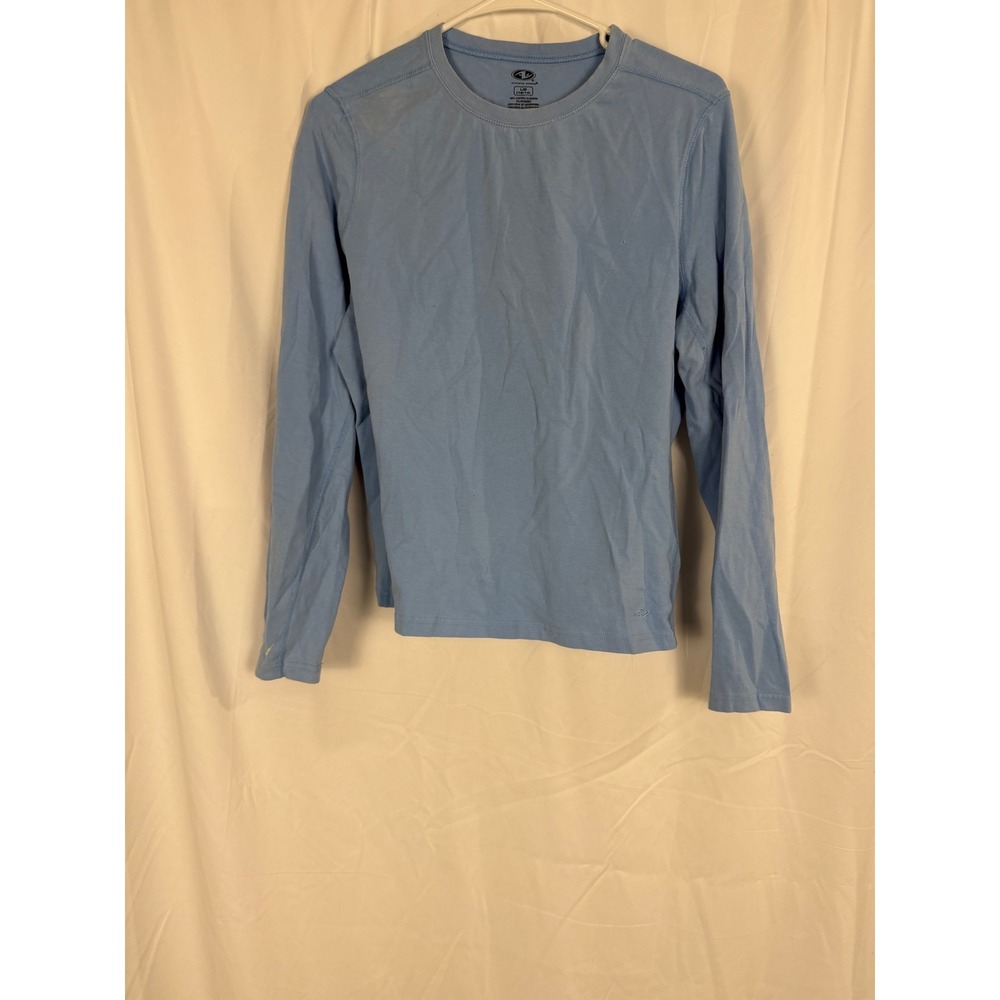 Athletic Works Womens Light Blue Long Sleeve Crew Neck Active Top Large 12-14